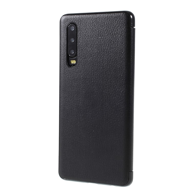 Smart Wake up/Sleep View Window Leather Flip Case for Huawei P30 - Black-2