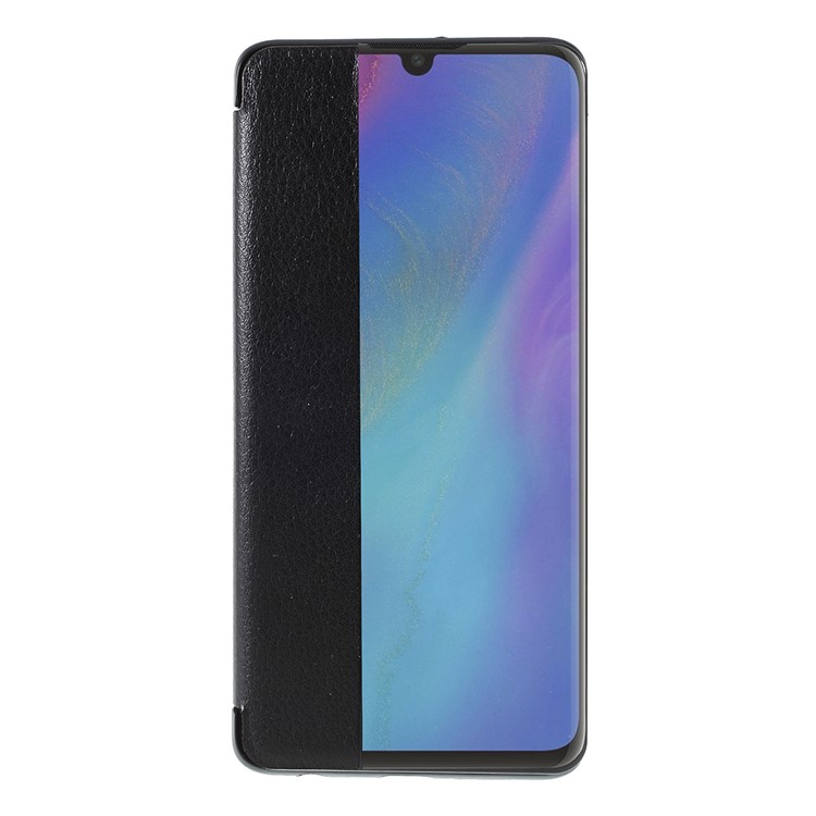 Smart Wake up/Sleep View Window Leather Flip Case for Huawei P30 - Black-3