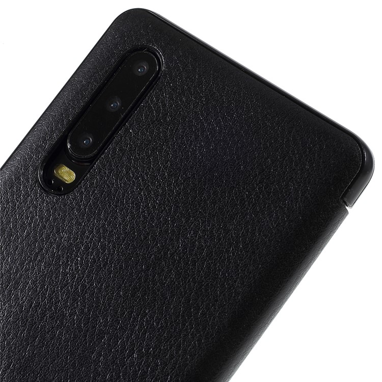 Smart Wake up/Sleep View Window Leather Flip Case for Huawei P30 - Black-5