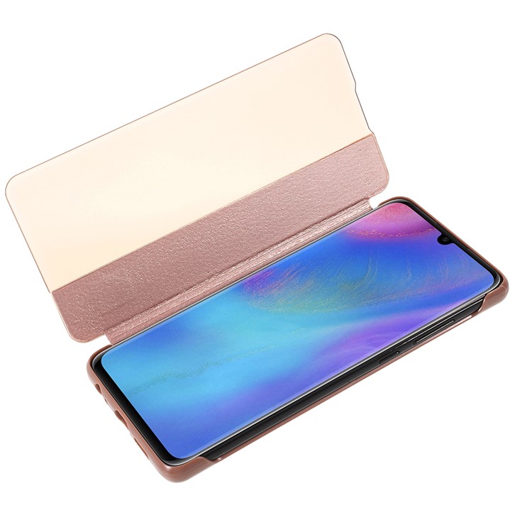 Smart Wake up/Sleep View Window Leather Flip Case for Huawei P30 - Rose Gold-5