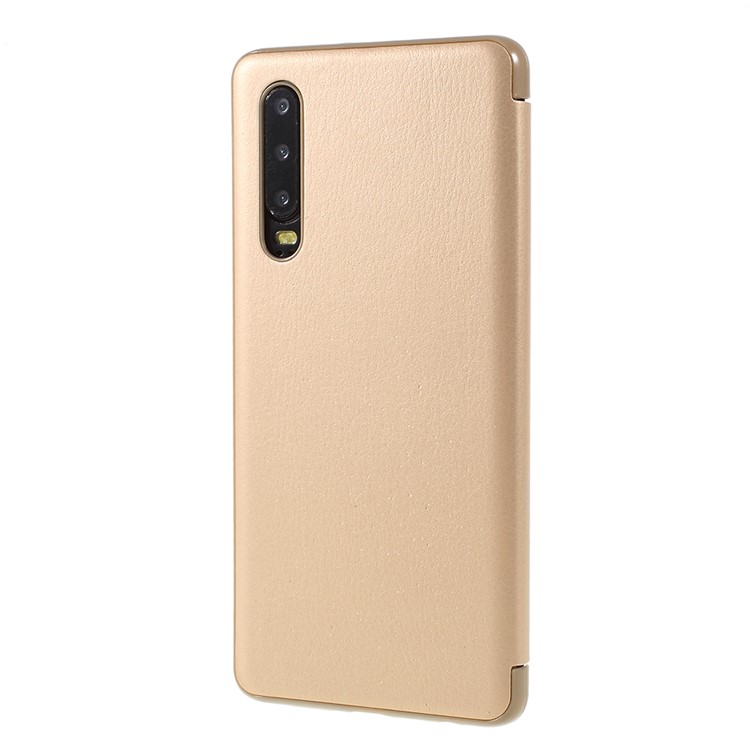 Smart Wake up/Sleep View Window Leather Flip Case for Huawei P30 - Gold-2