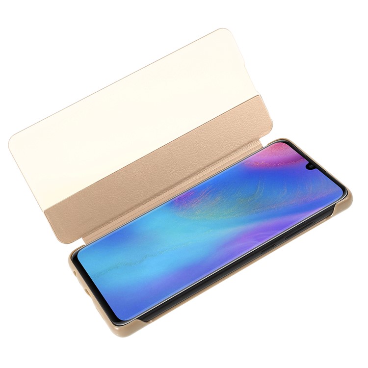 Smart Wake up/Sleep View Window Leather Flip Case for Huawei P30 - Gold-6