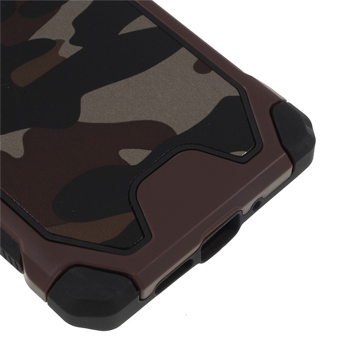 Camouflage Leather Coated PC TPU Combo Case for Huawei P30 Pro - Brown-5