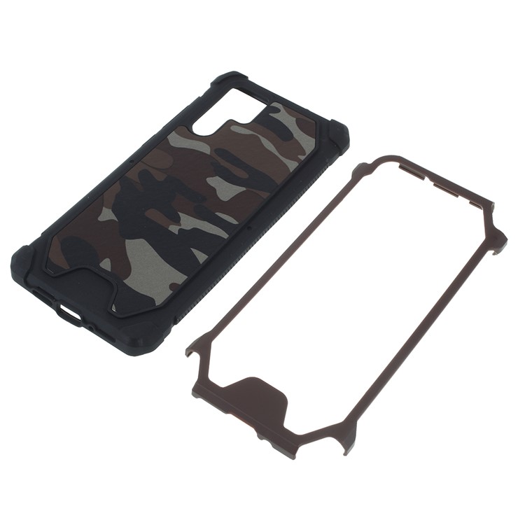 Camouflage Leather Coated PC TPU Combo Case for Huawei P30 Pro - Brown-7