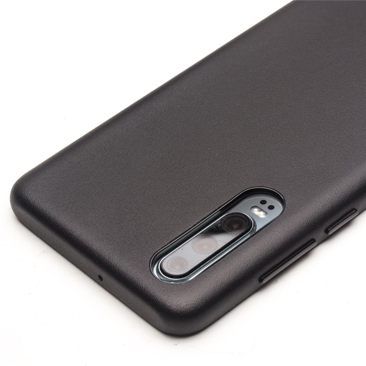 QIALINO Genuine Leather Coated PC Hard Case for Huawei P30 - Black-2