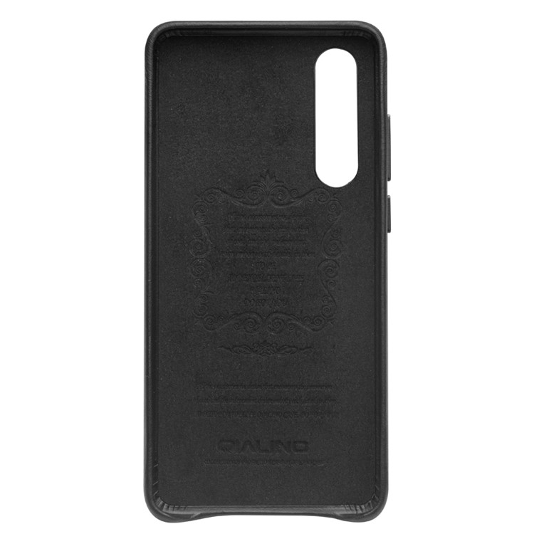 QIALINO Genuine Leather Coated PC Hard Case for Huawei P30 - Black-3