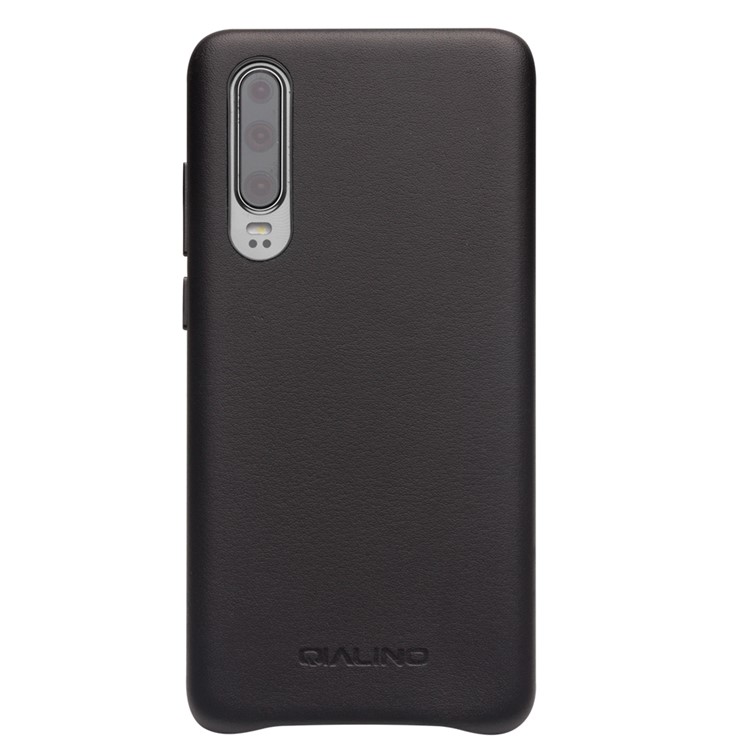 QIALINO Genuine Leather Coated PC Hard Case for Huawei P30 - Black-5