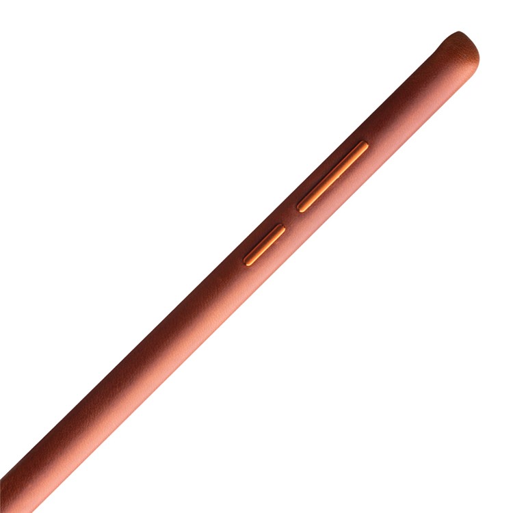 Étui Rigide En PC Enduit De Cuir Véritable QIALINO Pour Huawei P30 - Marron-2