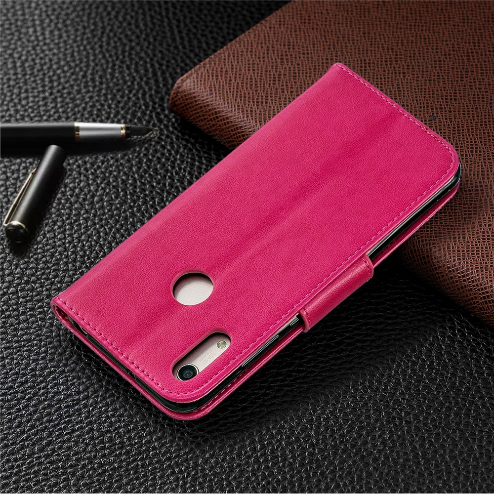 Estuche Con Solapa De Cuero De PU De Impresión Mariposa Con Correa Para Huawei Y6 (2019) / Honor 8A - Rosa-8