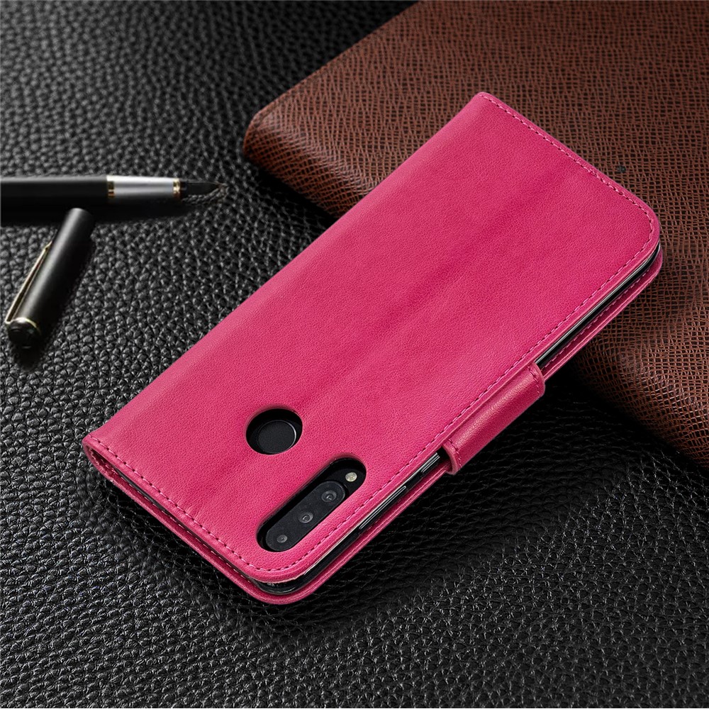 Imprint Butterfly PU Leather Wallet Flip Case with Strap for Huawei P30 Lite / nova 4e / P30 Lite New Edition - Rose-8