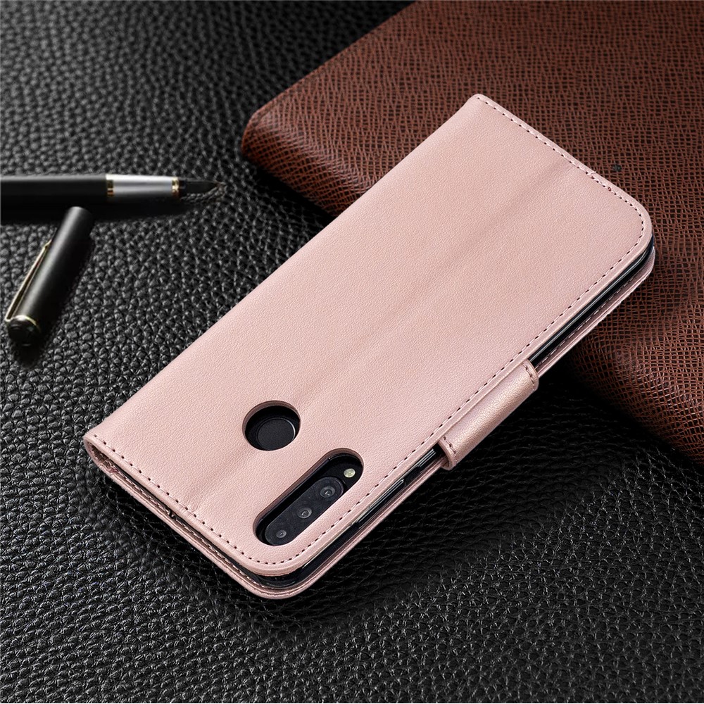 Imprint Butterfly PU Leather Wallet Flip Case with Strap for Huawei P30 Lite / nova 4e / P30 Lite New Edition - Rose Gold-8