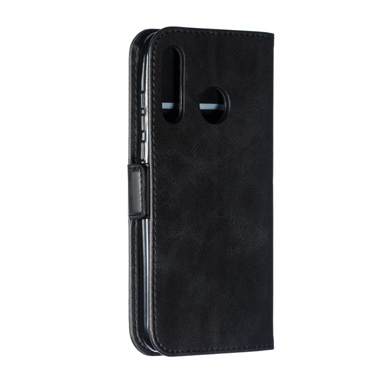 Leather Wallet Stand Flip Cover Phone Case for Huawei P30 Lite / nova 4e - Black-5