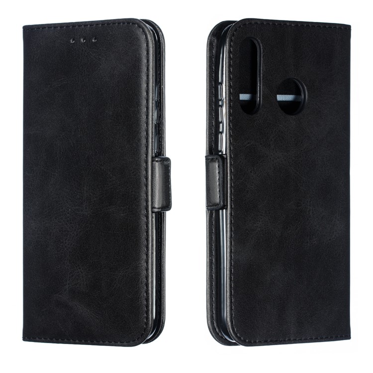 Leather Wallet Stand Flip Cover Phone Case for Huawei P30 Lite / nova 4e - Black-6