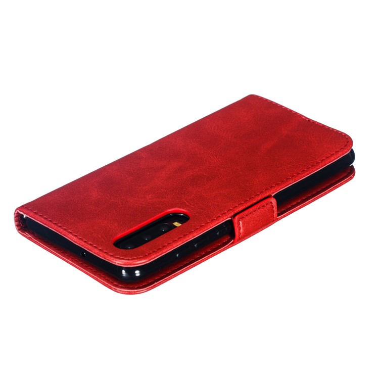 Leather Wallet Stand Flip Phone Case Cover for Huawei P30 - Red-11