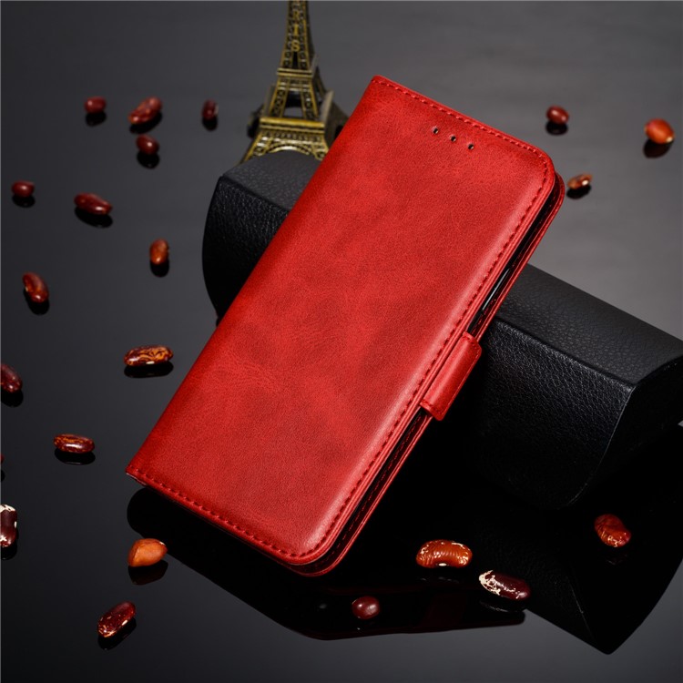 Leather Wallet Stand Flip Phone Case Cover for Huawei P30 - Red-14