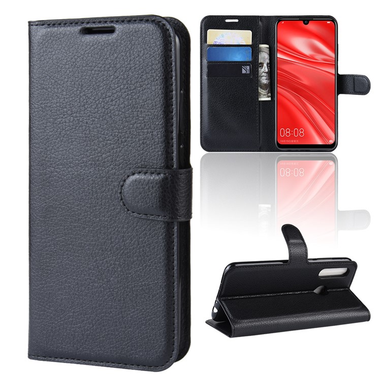 Litchi Skin Wallet Leather Stand Case Para Huawei P Smart Plus 2019 / Desfrute de 9s/ Maimang 8 - Preto-2