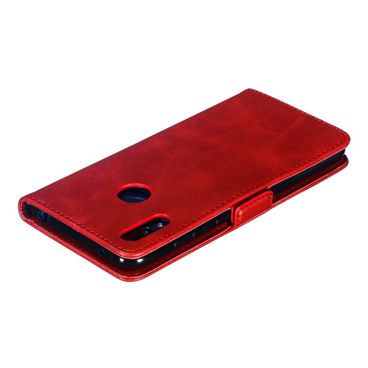 Leather Wallet Stand Flip Phone Case Cover for Huawei Y7 Pro (2019)/Enjoy 9/Y7 (2019) - Red-11