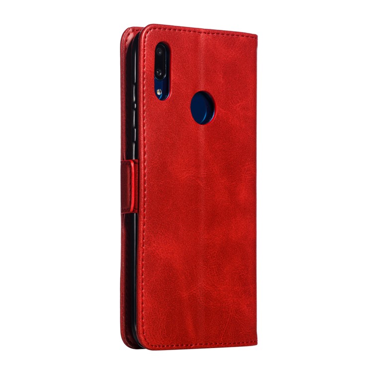 Leather Wallet Stand Flip Phone Case Cover for Huawei Y7 Pro (2019)/Enjoy 9/Y7 (2019) - Red-5