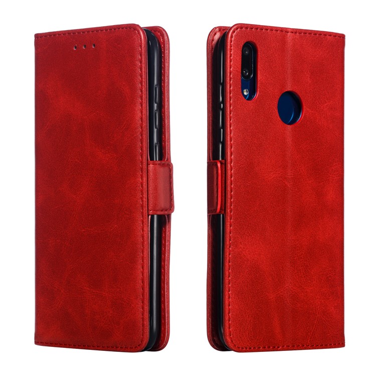 Leather Wallet Stand Flip Phone Case Cover for Huawei Y7 Pro (2019)/Enjoy 9/Y7 (2019) - Red-6