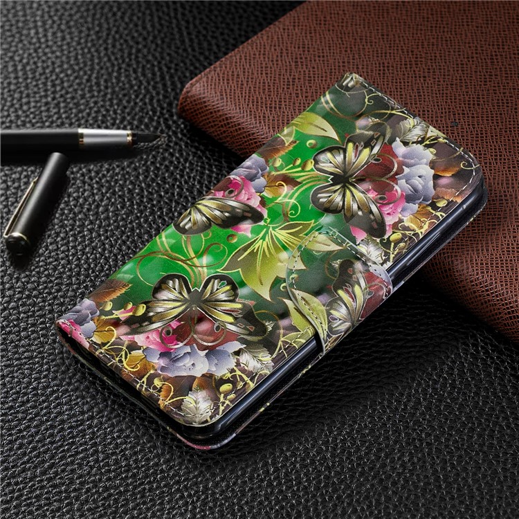 Pattern Printing Light Spot Decor Leather Wallet Case for Huawei P Smart Plus 2019 / Enjoy 9s / Honor 10i - Gold Butterfly-7