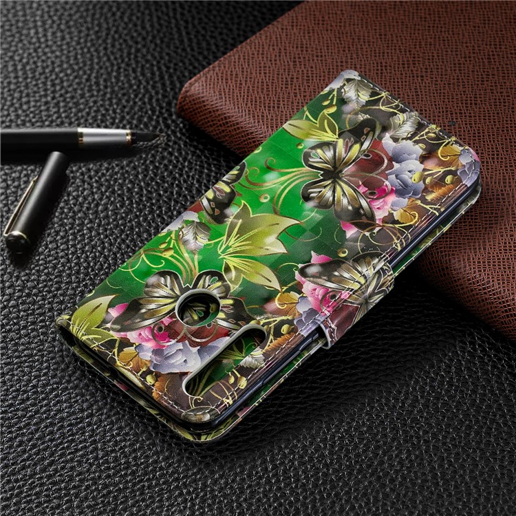 Pattern Printing Light Spot Decor Leather Wallet Case for Huawei P Smart Plus 2019 / Enjoy 9s / Honor 10i - Gold Butterfly-8