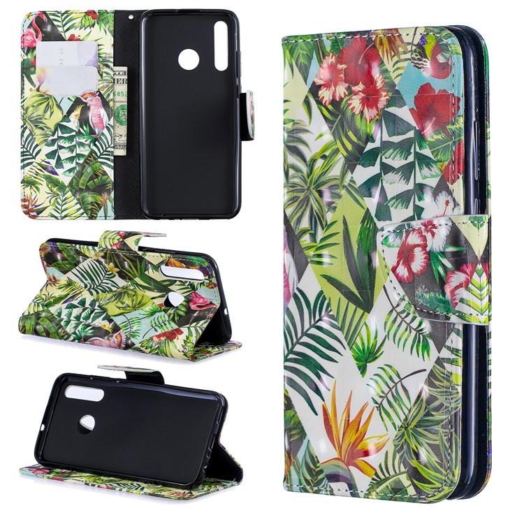 Pattern Printing Light Spot Decor Leather Wallet Case for Huawei P Smart Plus 2019 / Enjoy 9s/ Maimang 8 / Honor 10i - Leaves-1