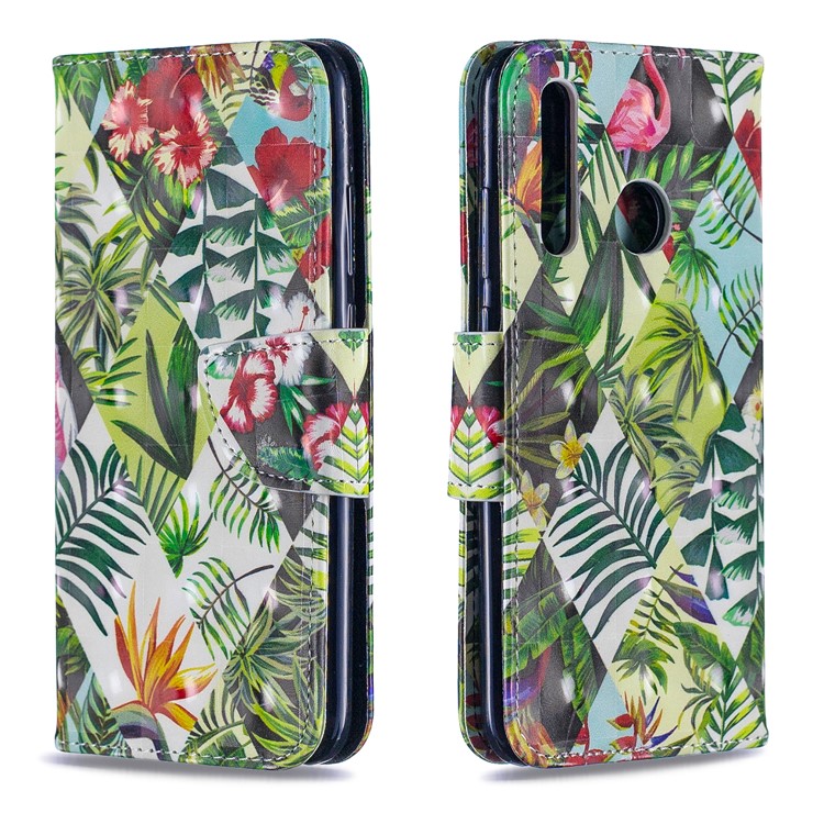 Pattern Printing Light Spot Decor Leather Wallet Case for Huawei P Smart Plus 2019 / Enjoy 9s/ Maimang 8 / Honor 10i - Leaves-4
