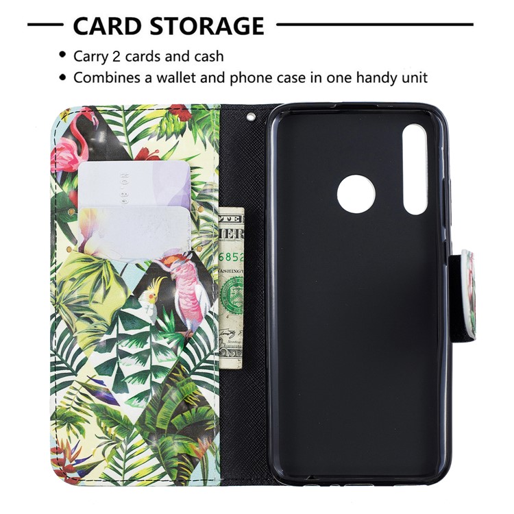 Pattern Printing Light Spot Decor Leather Wallet Case for Huawei P Smart Plus 2019 / Enjoy 9s/ Maimang 8 / Honor 10i - Leaves-6