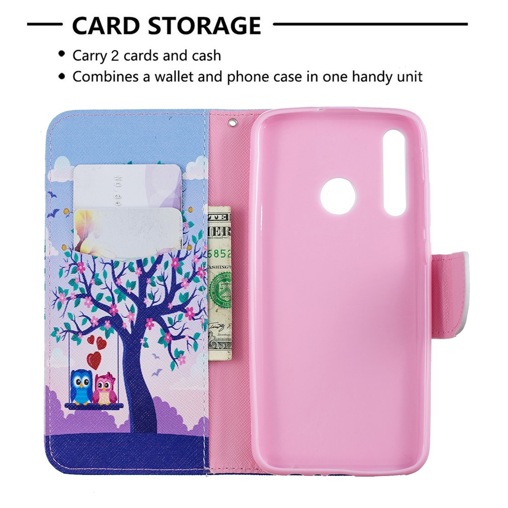 Pattern Printing Leather Wallet Case for Huawei P Smart Plus 2019 / Enjoy 9s/ Maimang 8 / Honor 10i - Tree and Owls-6