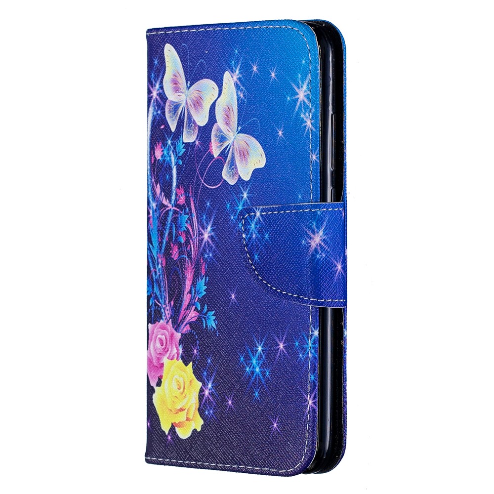 Impressão Padrão Carteira De Couro Para Huawei P Inteligente Mais 2019 / Aproveite 9s / Honra 10i - Borboletas Elegantes-2