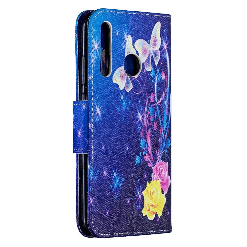 Impressão Padrão Carteira De Couro Para Huawei P Inteligente Mais 2019 / Aproveite 9s / Honra 10i - Borboletas Elegantes-3