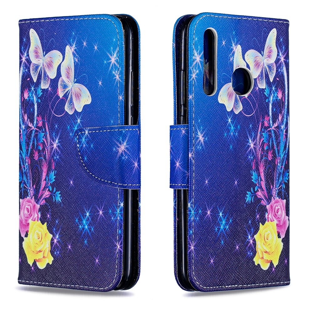 Impressão Padrão Carteira De Couro Para Huawei P Inteligente Mais 2019 / Aproveite 9s / Honra 10i - Borboletas Elegantes-4