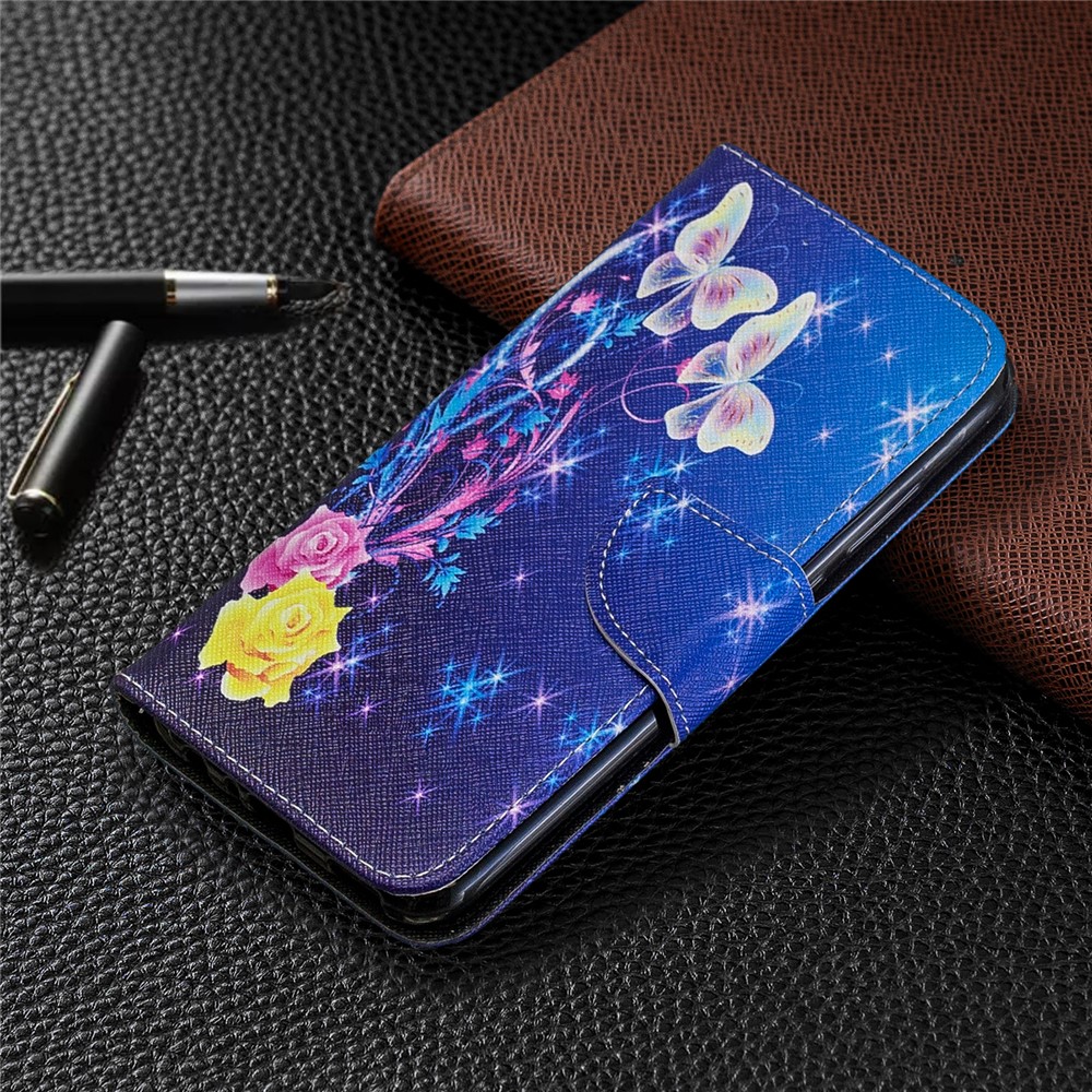 Impressão Padrão Carteira De Couro Para Huawei P Inteligente Mais 2019 / Aproveite 9s / Honra 10i - Borboletas Elegantes-7
