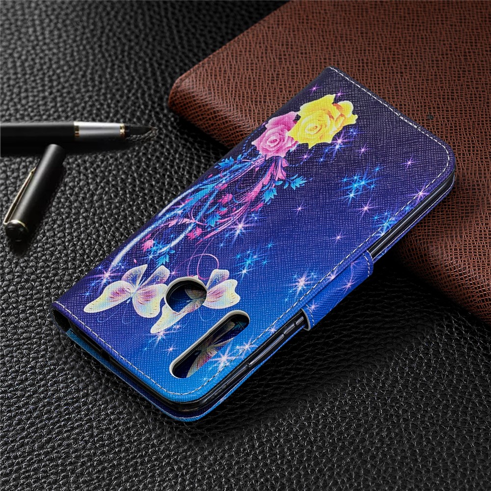Impressão Padrão Carteira De Couro Para Huawei P Inteligente Mais 2019 / Aproveite 9s / Honra 10i - Borboletas Elegantes-8