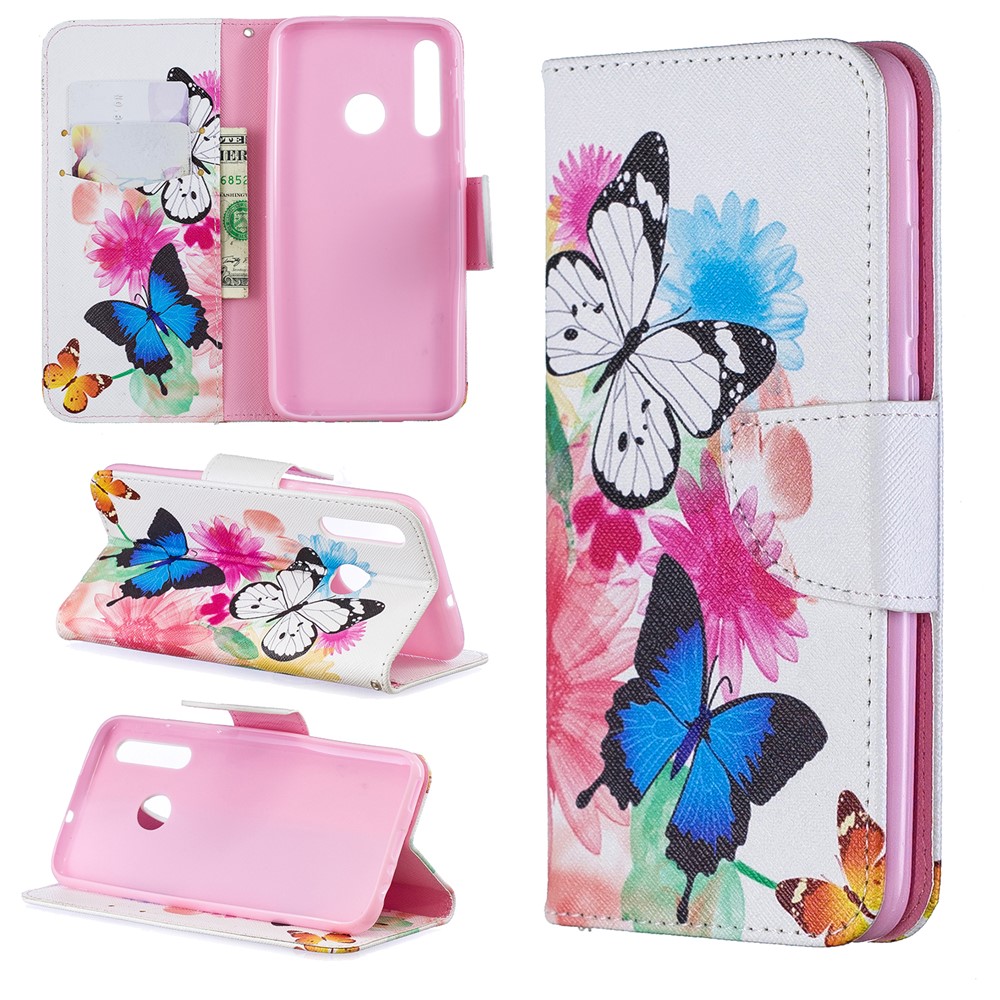 Pattern Printing Leather Wallet Case for Huawei P Smart Plus 2019 / Enjoy 9s/ Maimang 8 / Honor 10i - Vivid Butterflies-1