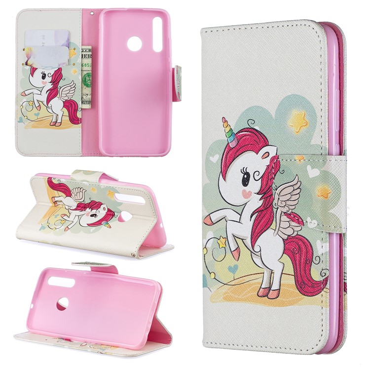 For Huawei P Smart Plus 2019 / Enjoy 9s / Honor 10i Pattern Printing PU Leather Stand Phone Cover - Unicorn-1