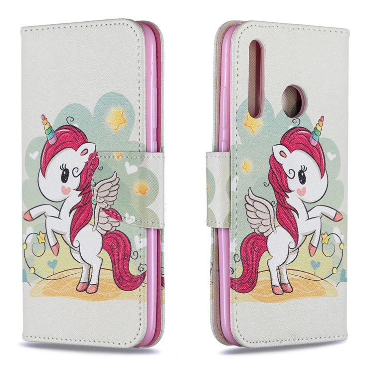 For Huawei P Smart Plus 2019 / Enjoy 9s / Honor 10i Pattern Printing PU Leather Stand Phone Cover - Unicorn-4