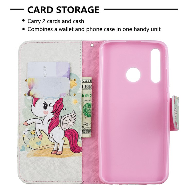 For Huawei P Smart Plus 2019 / Enjoy 9s / Honor 10i Pattern Printing PU Leather Stand Phone Cover - Unicorn-6