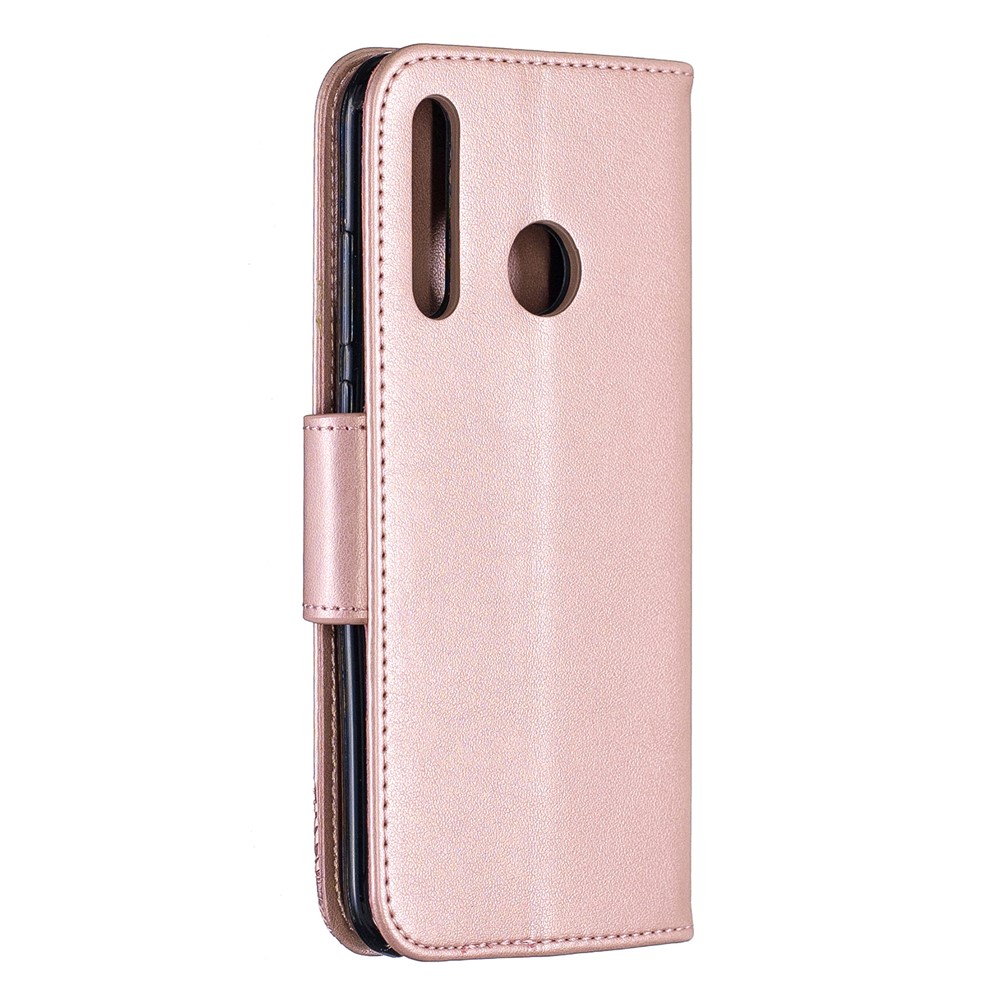 Imprint Butterfly Leather Wallet Case Для Huawei P Smart Plus 2019 / Наслаждайтесь 9s/ Maimang 8 / Честь 10i - Розовое Золото