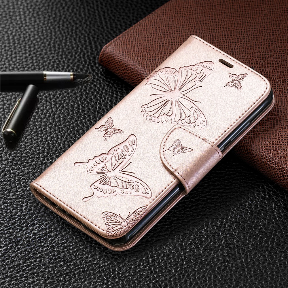 Imprint Butterfly Leather Wallet Case for Huawei P Smart Plus 2019 / Enjoy 9s / Honor 10i - Rose Gold-7