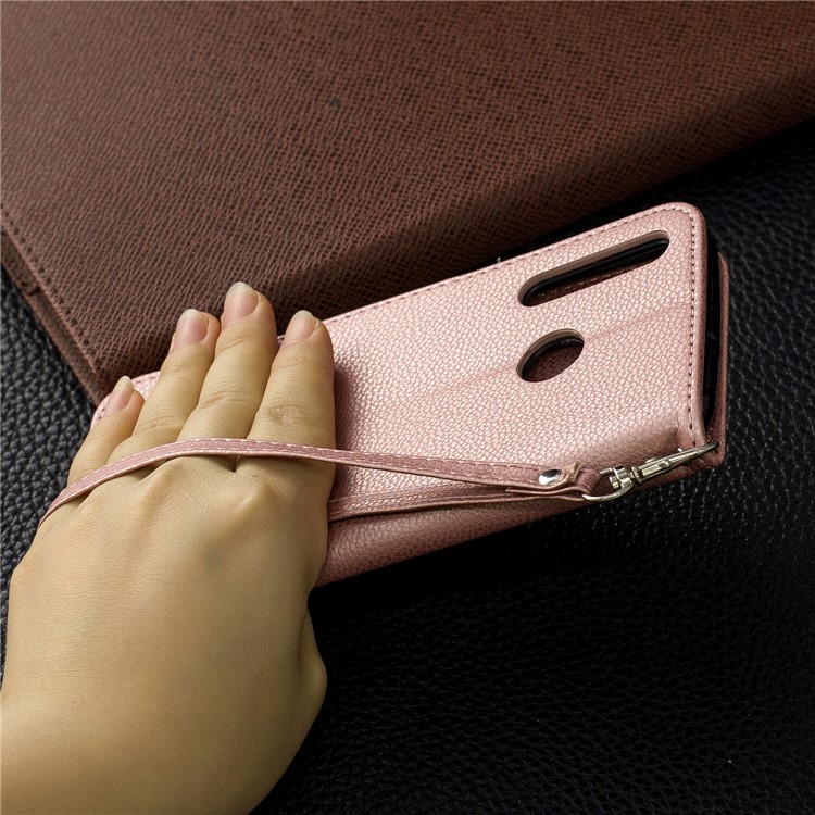 Litchi Skin Leather Wallet Case for Huawei P Smart Plus 2019 / Enjoy 9s / Honor 10i - Rose Gold-9