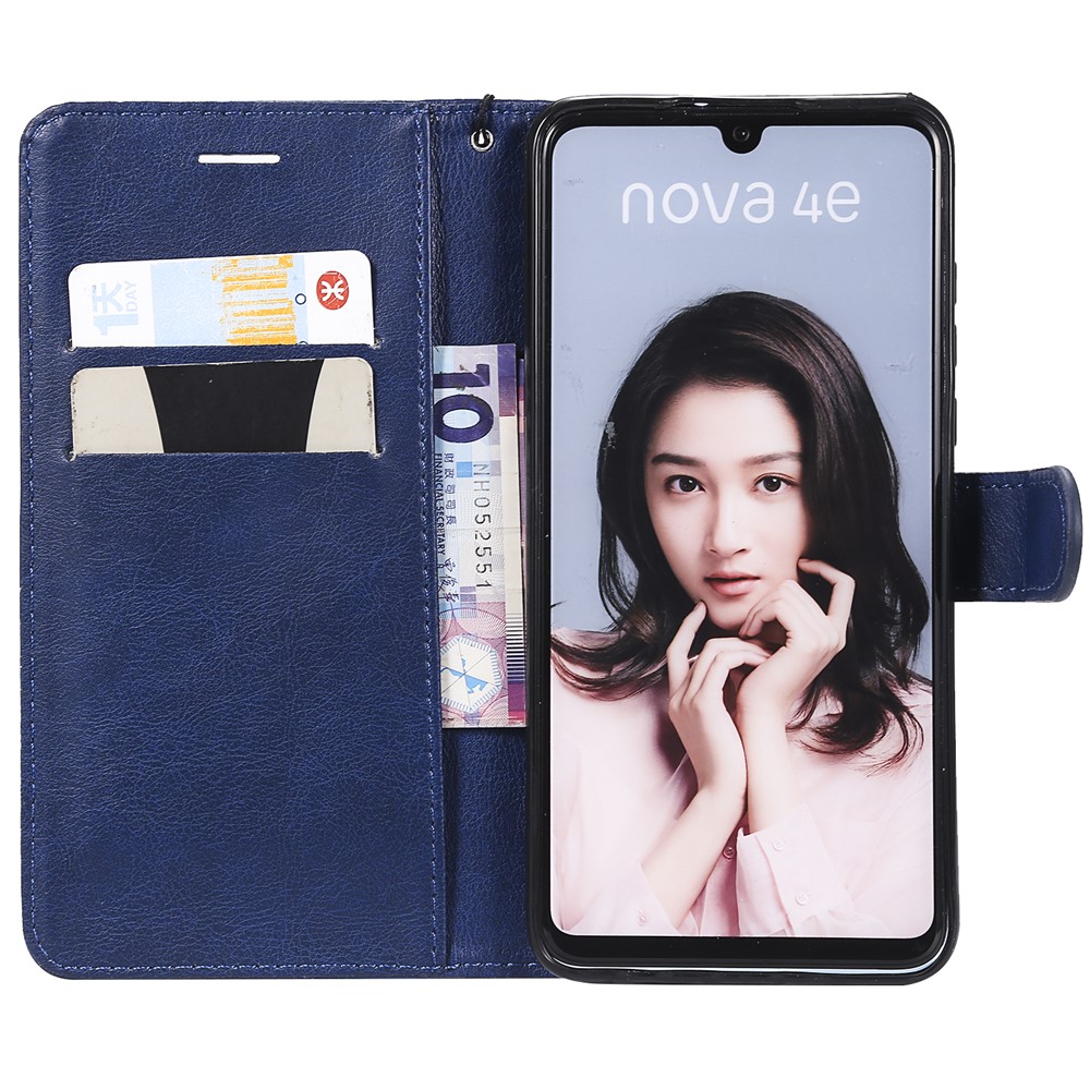 Embalagem Destacável Magnética Do Suporte Do Couro Da Carteira 2 In-1 Para O Huawei P30 Lite / nova 4e - Azul-4