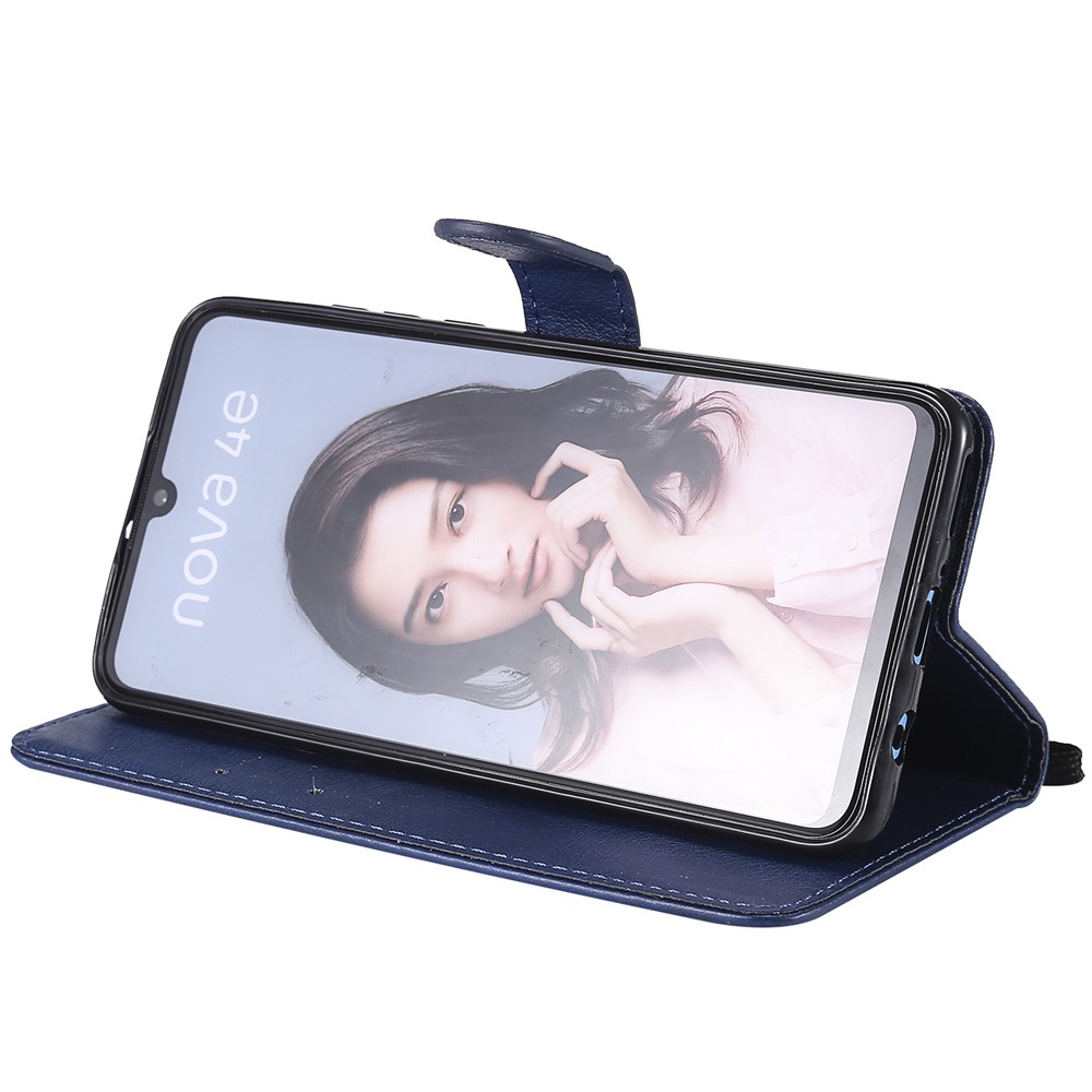 Embalagem Destacável Magnética Do Suporte Do Couro Da Carteira 2 In-1 Para O Huawei P30 Lite / nova 4e - Azul-8