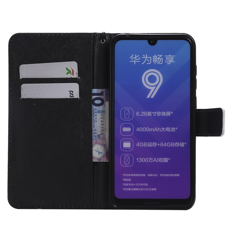 Pattern Printing Leather Wallet Case for Huawei Y7 (2019) / Y7 Pro (2019) / Enjoy 9 - Streetscape-4