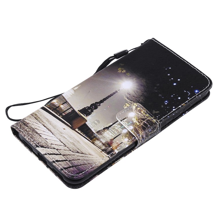 Pattern Printing Leather Wallet Case for Huawei Y7 (2019) / Y7 Pro (2019) / Enjoy 9 - Streetscape-5