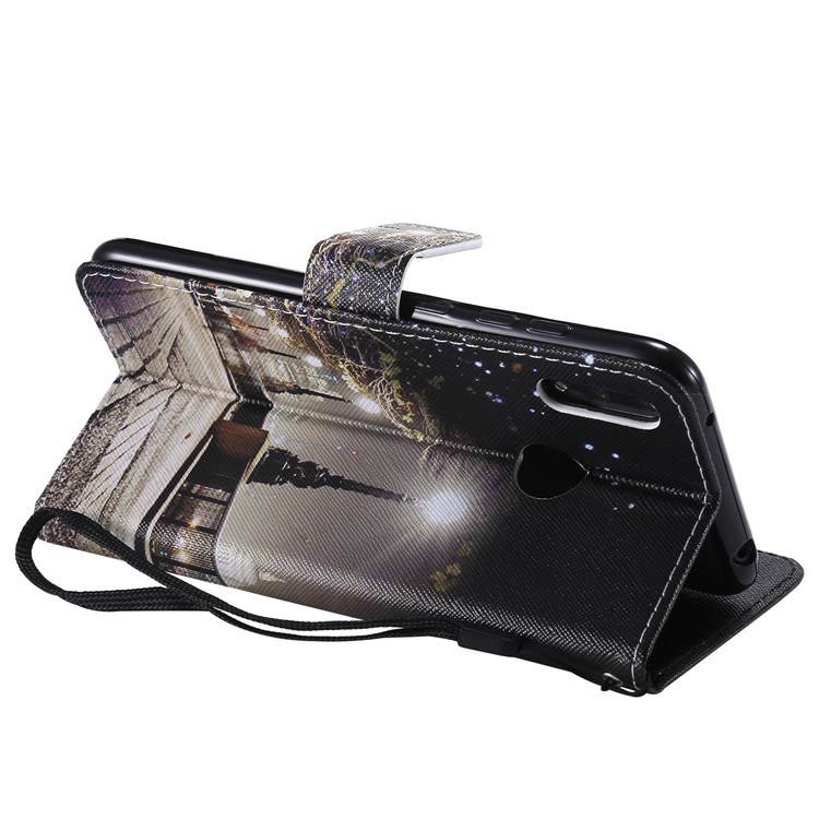 Pattern Printing Leather Wallet Case for Huawei Y7 (2019) / Y7 Pro (2019) / Enjoy 9 - Streetscape-8
