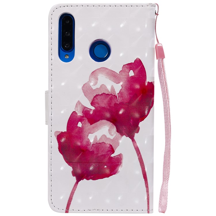 Light Spot Decor Patterned Leather Wallet Case for Huawei P30 Lite / nova 4e - Vivid Flowers-3