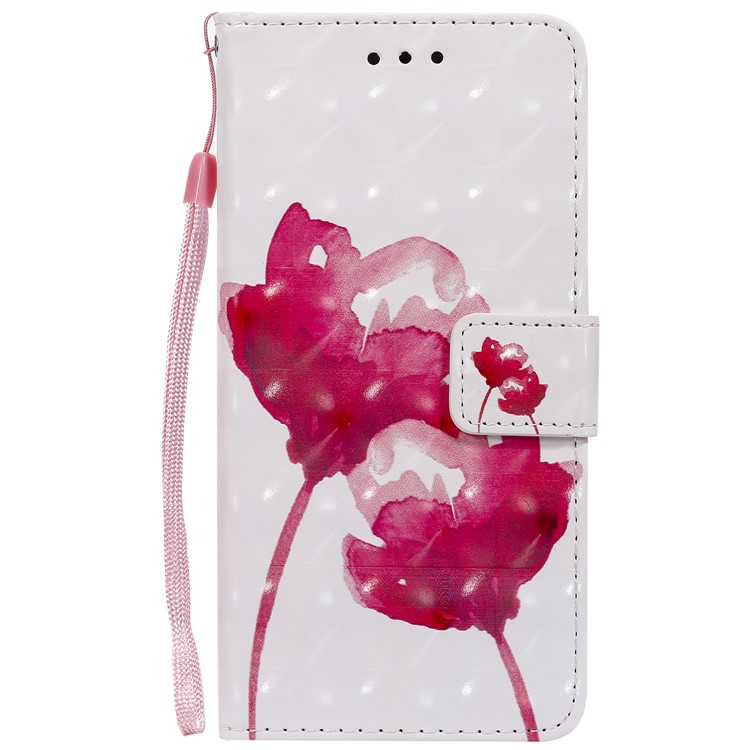 Light Spot Decor Patterned Leather Wallet Case for Huawei P30 Lite / nova 4e - Vivid Flowers-9