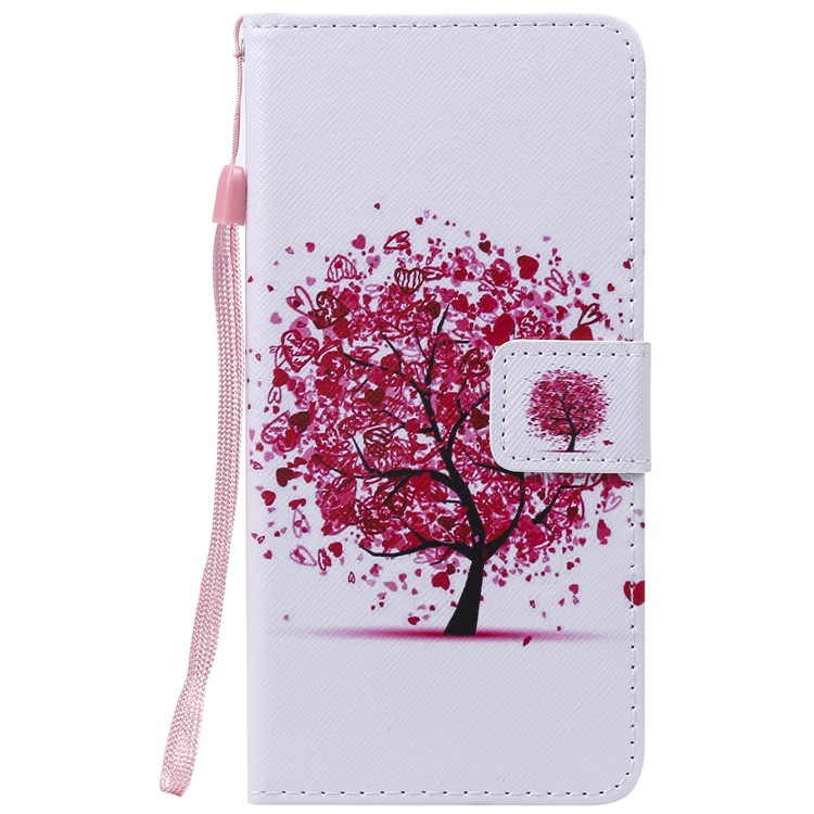 Pattern Printing Wallet Stand Leather Phone Cover for Huawei P30 Lite/nova 4e - Red Tree-2