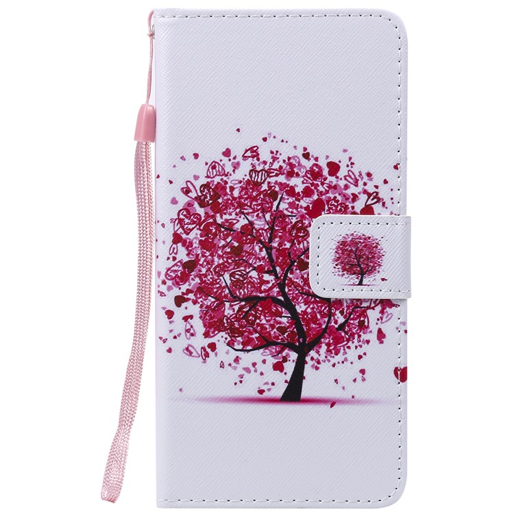 Pattern Printing Wallet Stand Leather Phone Cover for  Huawei P30 Lite/nova 4e - Red Tree-2